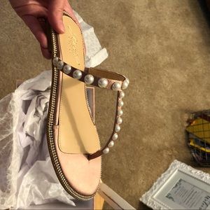Rose Gold and Pearl Flat Sandal